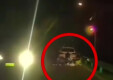 夜晚对向车辆开远光灯刺眼 会车惊现多人在车道聚餐