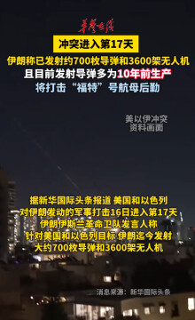 伊朗称已发射约700枚导弹和3600架无人机