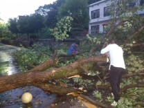 群众干部齐心协力，应急抢险刻不容缓