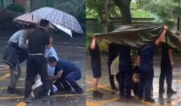 老人摔倒在消防队门口 消防员百米冲刺暖心相助