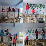 长沙民政职院艺术学院青年志愿者服务队开展手绘活动