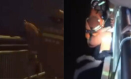 娄底一女子欲轻生跳河 消防员飞扑跨栏营救