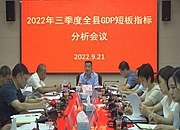 我县召开2022年三季度全县GDP短板指标分析会