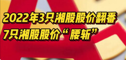 2022年3只湘股股价翻番，7只湘股股价“腰斩”