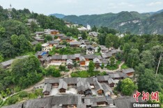 航拍贵州石阡楼上古寨