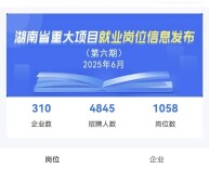 拟聘4845人！湖南发布第六期重大项目岗位