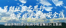 暑期社区志愿行 筑牢防范非法金融“安全线”——“商小蚁”志愿服务队走进嘉顺社区开展主题宣传活动