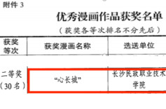 长沙民政职院在2025年湖南省总体国家安全文艺作品征集大赛中获漫画作品二等奖
