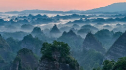 “锁死”万佛山这波朝霞！48分钟守光，见证从深蓝到鎏金的渐变