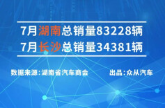 7月湖南乘用车新车上险83228台，新能源渗透率超49%