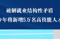 破解就业结构性矛盾，今年将新增5万名高技能人才