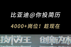招新4000+！比亚迪@你投简历，趁现在