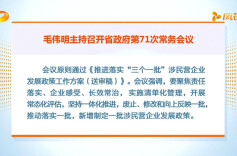 毛伟明主持省政府第71次常务会议 部署促进民营企业发展、高质量充分就业、提升新能源汽车渗透率、安全生产等