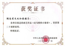 刚刚，常德丝弦《走马楼的小秘密》荣获群星奖！