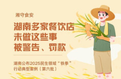 湘守食安丨注意！湖南多家餐饮店未做这些事被警告、罚款