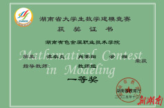 湖南有色金属职院学子荣获2025年湖南省大学生数学建模竞赛一等奖
