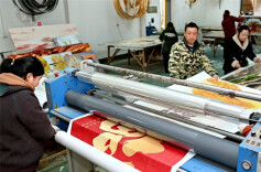 Workers Busy Producing Decorative Pictures