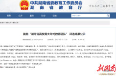 段仁燕教授团队入选首批“湖南省高校黄大年式教师团队”