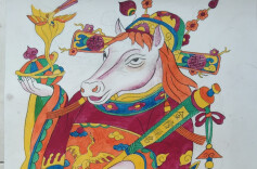 滩头木版年画马年新作《马到成功》亮相