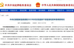 中央纪委国家监委通报2025年对纪检监察干部监督检查审查调查情况