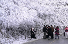 蓝山县云冰山：雾凇冰挂醉游人，岭南冬日景正浓
