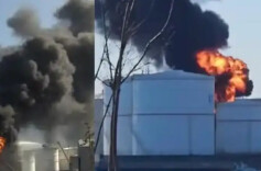 韩国东南部一储油设施发生火灾