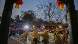 中外游客乐享土家年