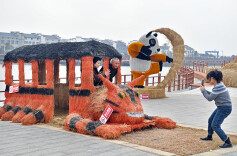 河泊潭奇幻稻草人艺术季开幕