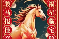 福星临宅院，骏马报佳音！新湖南恭祝您和顺致祥，百福具臻