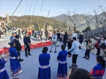 非遗展演燃动张家界大峡谷 省级非遗《打硪号子》震撼亮相