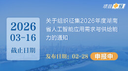 项目申报丨关于组织征集2026年度湖南省人工智能应用需求与供给能力的通知 