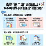 考研“窗口期”如何备战？2026考研学子请看这份“调整攻略”