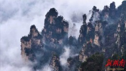张家界天子山索道现人间仙境