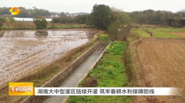 湖南卫视丨湖南大中型灌区陆续开灌 筑牢春耕水利保障防线