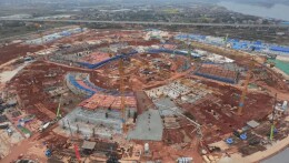 长沙奥体中心地下结构轮廓清晰显现