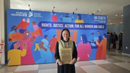 湖南岳阳助残工作者陈丽湘亮相联合国CSW70 分享中国女性公益经验