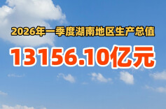 快讯丨一季度湖南地区生产总值13156.10亿元