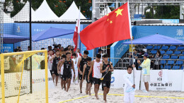 中国队亮相三亚亚沙会赛场