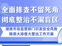 聚焦五大领域！湖南市场监管系统启动安全风险隐患大排查大整治