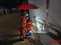 鹤岭镇突现山体滑移，湘潭消防连夜攻坚稳住险情