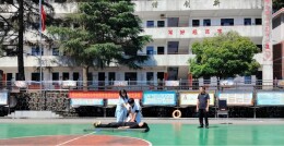 新宁县麻林瑶族乡中心学校开展防溺水应急演练活动