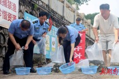 临武县检察院联合多部门开展渔业增殖放流行动