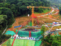 桂郴高速小东江特大桥全面进入主塔施工阶段