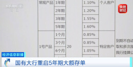 国有大行重启5年期大额存单！
