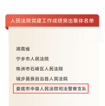 娄底市中级人民法院司法警察支队获最高院通报表扬