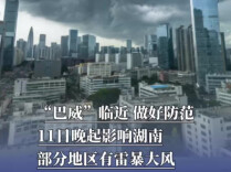 “巴威”临近，做好防范！11日晚起影响湖南，部分地区有雷暴大风