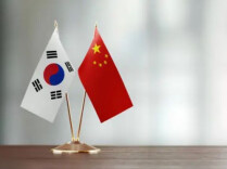 韩国赠还中国一对清代石狮
