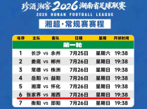 出征！湘西队2026湘超完整赛程出炉，首秀客战张家界