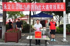 贺辉、陈澎参加永定区人大代表选举投票