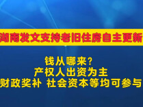 钱从哪来？湖南拓宽老旧住房自主更新资金支持